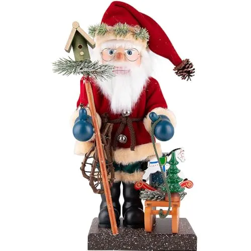 Christian Ulbricht Nussknacker Weihnachtsmann mit Schlitten - 47 cm - Traditionell handgefertigter Nussknacker aus dem Erzgebirge. Ein hochwertiges Deko-Element für festliche Anlässe und ein Stück deutsche Handwerkskunst.