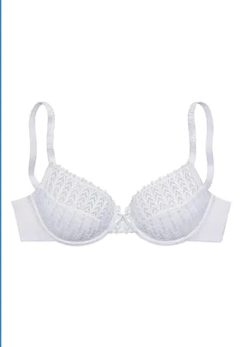 s.Oliver Damen Bügel-BH aus femininer Spitze, Soft-Mesh für EIN angenehmes Gefühl, Zierschleife mit Strass, individuell verstellbare Träger für perfekten Sitz