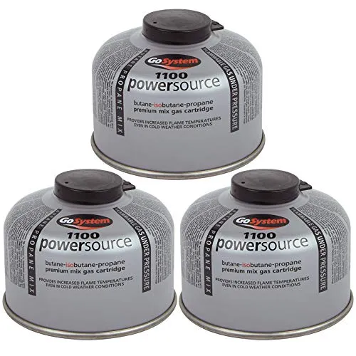 Go System 3 x Schraubkartusche Ventil Gas Kartusche Kocher Iso Butan/Propan 100 g