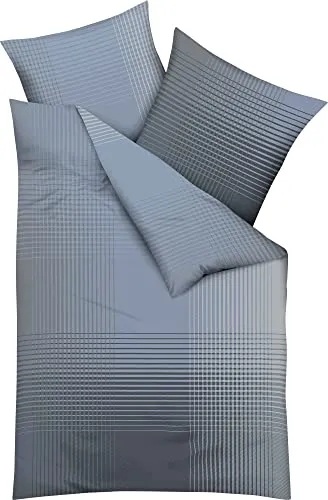 Kaeppel Bettwäsche Master Feinbiber Taube 135x200 cm - Bettbezüge aus 100% Baumwolle, mit Wendeoptik und Marken-Reißverschluss, ideal für komfortable Nächte und einfache Pflege bei 60° waschbar.
