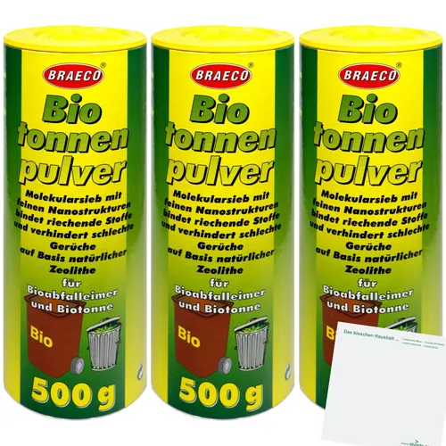 Braeco Biotonnen Pulver 3er Pack 3x500g Streudose usy Block