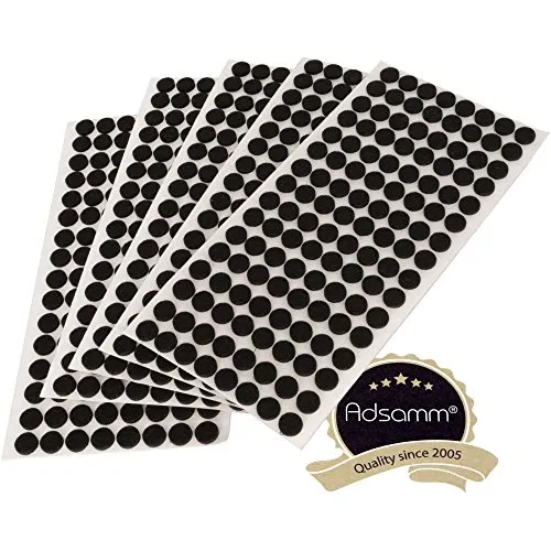 Adsamm® / 640 x Selbstklebende Filzgleiter/Schwarz/ø 12 mm/Rund/Möbelgleiter aus Filz mit 3.5 mm Stärke/Möbel- und Bodengleiter