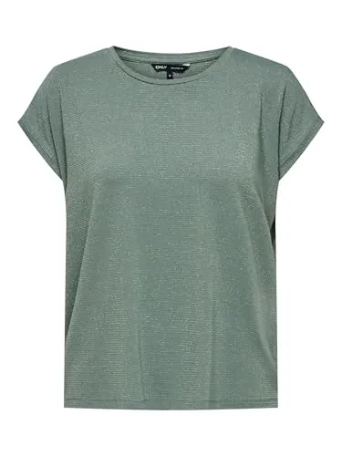 ONLY Onlclaudia S/S Glitter Stripe Top JRS in grün von ONLY