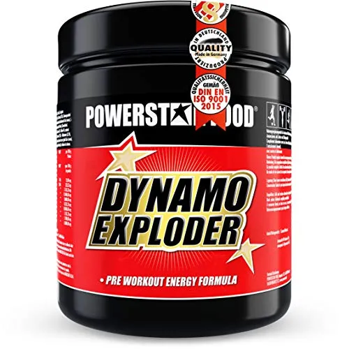 Produktbild DYNAMO EXPLODER | Premium Fitnessbooster für mehr Kraft, Fokus und Wachheit mit Koffein, Guarana, Taurin, Magnesium, Vitaminen & unserer Spezialmatrix | Fresh Lime | 500g | MADE IN GERMANY
