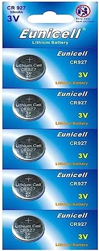 CR927 3V Lithium Knopfzelle 30 mAh (1 Blistercard a 5 Batterien) EINWEG Markenware Eunicell 5 x