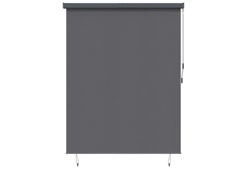 vidaXL Outdoor Rollo Gestreift Verstellbar Anthrazit 200 x 250 cm - Pavillons – UV-beständiges Rollo mit Handkurbel für flexible Lichtsteuerung und Privatsphäre, ideal für Balkon, Garten und Wintergarten.