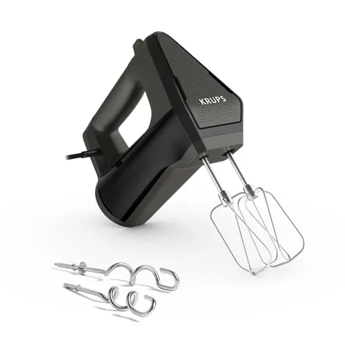 Krups Handmixer GN6028 3MIX 6000 - 600 W, Soft-Touch-Griff und TurboButton für müheloses Mixen und Kneten
