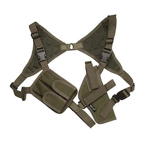 Schulterholster Cordura, Pistolen Holster, Waffenholster, Military -NEU- - Robustes Schulterholster aus Cordura in oliv, ideal für Militär und Outdoor-Aktivitäten, bietet sicheren Halt und schnellen Zugriff auf die Waffe.