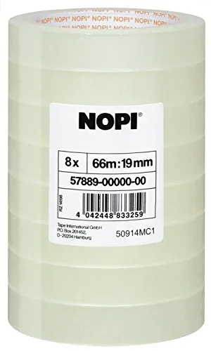 tesa NOPI Klebefilm, transparent, 8 Rollen, 66m x 19mm