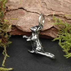Drachensilber Ratte Schmuck Anhänger aus 925 Silber in silber von Drachensilber