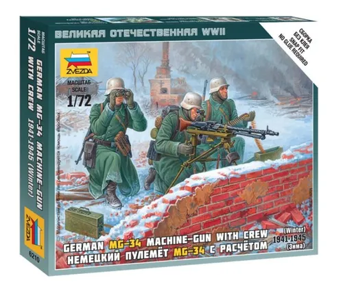 1:72 Zvezda German Machine Gun W/Crew Kit Z6210 Modellbau