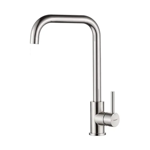 IBERGRIF M22105A, Hoch Küchenarmatur, Einhebel Spültischarmatur, Wasserhahn für Küche, Matt, Grau