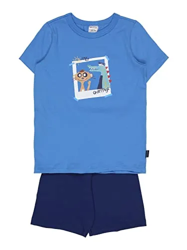 Schiesser Jungen Kurzer Schlafanzug Pyjamaset, Blau (blau), 128