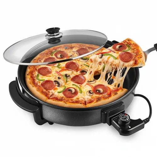 Elektrische Partypfanne Multipfanne XXL 42cm mit Deckel 1500W - Großzügige Elektropfanne mit 8 Litern Kapazität, ideal für gesellige Anlässe. Aus Aluminiumguss, mit Antihaftbeschichtung und Temperaturregelung für vielseitigen Einsatz. Perfekt für die Zubereitung von köstlichen Gerichten.