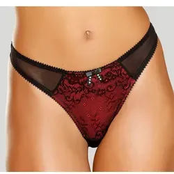 Jette String Tanga Versailles rot-schwarz Größe 36-38 in rot von JETTE