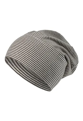 Sterntaler GOTS Beanie Ringel - Babymütze aus Singlejersey (Bio) gestreift - anschmiegsame Unisex Beanie Mütze variabel tragbar - Baby und Kinder Übergangsmütze, braun, Größe 47