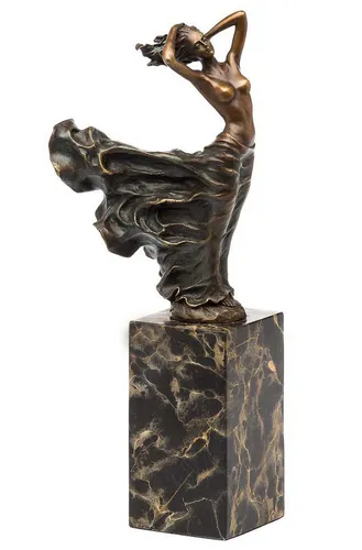 Aubaho Dekoobjekt Bronzeskulptur Akt auf Steinplinthe - Moderne Bronzeskulptur auf Steinplinthe, ideal für stilvolle Dekoration. Hochwertige Verarbeitung und kunstvolles Design verleihen jedem Raum einen einzigartigen Akzent.