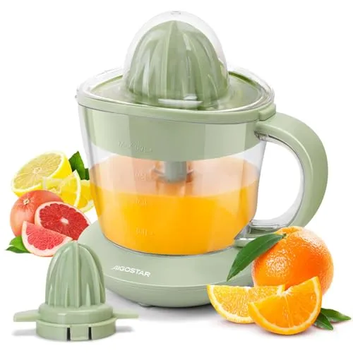 Aigostar Zitronenpresse Elektrisch 700ml, 2 Abnehmbaren Kegeln 40W