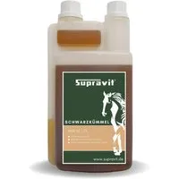 Supravit Schwarzkümmelöl für Pferde & Hunde – 1000 ml Dosierflasche | Premium Qualität aus Deutscher Ölmühle - Erlebe 1 Liter hochwertiges, frisch kaltgepresstes Schwarzkümmelöl für die tägliche Fütterung von Pferden und Hunden. 100 % naturrein, ohne Zusätze. Ideal zur Unterstützung einer ausgewogenen Futterroutine.