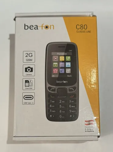 Bea-fon C80 Mobiltelefon schwarz - Seniorenhandy mit 1,77 Zoll Display, Dual-SIM, Kamera und bis zu 16GB erweiterbarem Speicher