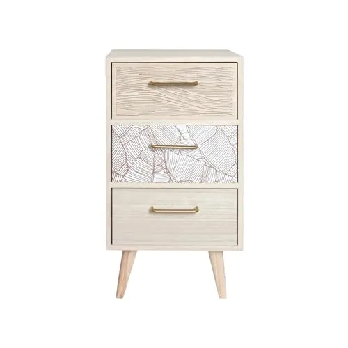 Rebecca Mobili Holz Nachttisch - Hoher und schmaler Nachttisch im skandinavischen Stil - Eleganter Nachttisch aus nachhaltigen Materialien, ideal für kleine Räume. Perfekt für Schlafzimmer oder Wohnzimmer mit minimalistischer Ästhetik.