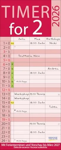 Timer for 2 Lifestyle 2026: Hochwertiger Familienplaner