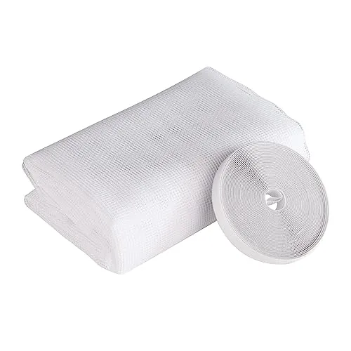 Windhager Insektenschutz Fliegengitter Insektenschutzgewebe, individuell kürzbares Polyestergewebe, feinmaschig, UV-beständig, inkl. Montage-Klettband, Weiß, 150 x 180 cm