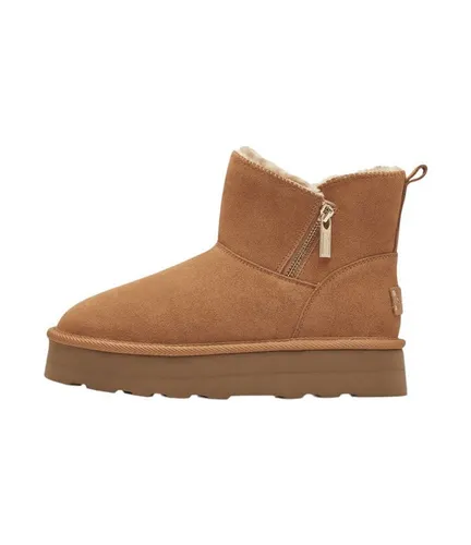 s.Oliver Winterstiefel 5-26447-43-305 - Bequeme Damenstiefel in Cognacbraun - Wanderschuhe mit hochwertigem Leder-Obermaterial und weichem Innenfutter für ein warmes Tragegefühl, ideal für kalte Tage.