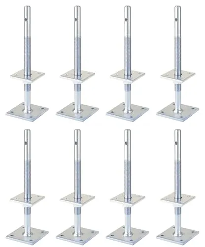 Alberts I-Pfostenträger 8er Set, höhenverstellbar 100-230 mm, galvanisch verzinkt - Hochwertige Pfostenträger für stabile Bauprojekte. Ideal zur sicheren Verankerung von Zäunen und Carports. Langlebig und zuverlässig, gefertigt aus dickschichtpassiviertem Stahl für optimale Haltbarkeit.