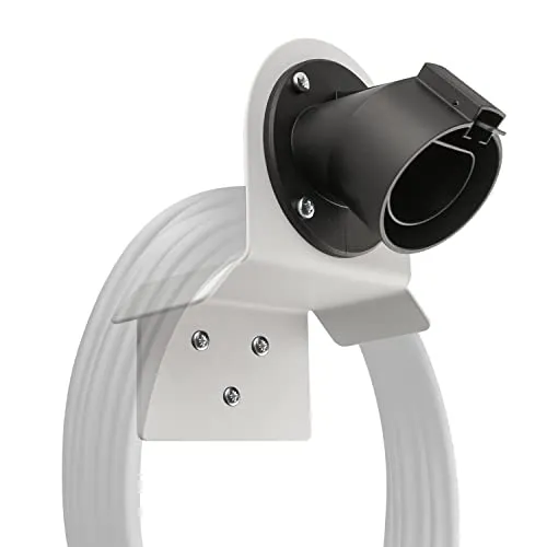 Wallbox24 Premium Wandhalterung für Ladekabel Stecker Typ 2 Winkel Weiss Ladestation Wallbox