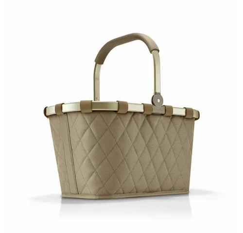 Reisenthel Carrybag FRAME RHOMBUS OLIVE - 22 Liter Volumen, stylischer Einkaufskorb aus 100% recyceltem Polyester, umweltfreundlich und wasserabweisend