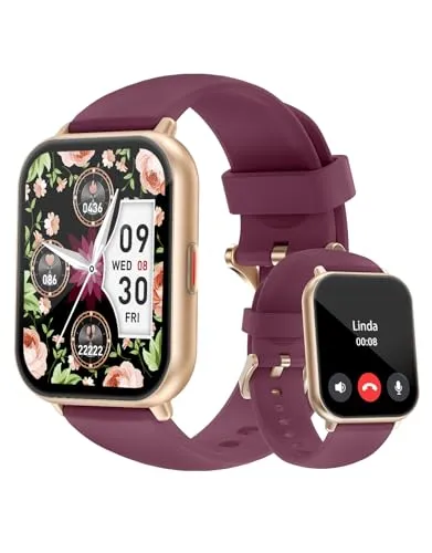 Smartwatch Damen mit Bluetooth Telefonfunktion,1.85'' HD Display Smart Watch,Fitnessuhr Damen IP68 Wasserdicht,Schrittzähler Uhr Damen110+ Sportmodi Pulsmesser Schlafmonitor kompatibel für iOS Android