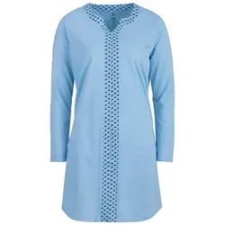 zeitlos Nachthemd Nachthemd Langarm - Blumen Borte blau L