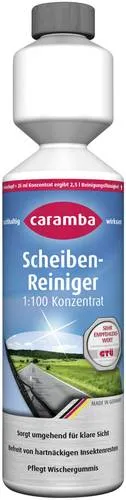 Caramba 699802 Scheibenreiniger Konzentrat 250ml - Autopflege & Motorradpflege - Hochwirksames Reinigungskonzentrat für klare Sicht, entfernt zuverlässig Schmutz und Insektenreste, schützt Wischergummis und sorgt für saubere Düsen.