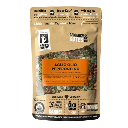 Aglio Olio Peperoncino, italienische Gewürzmischung, grob, 10er Pack, 1000g