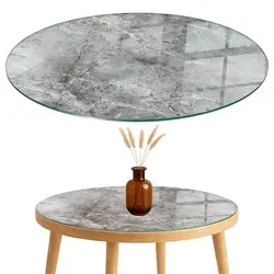 Tulup Tischplatte Ø80 cm – Grau, Glas