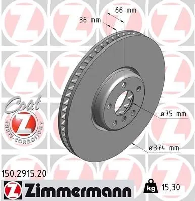 Zimmermann Bremsscheibe COAT Z 150.2915.20 - Hochwertige Bremsscheibe für optimale Bremsleistung und Sicherheit, ideal für anspruchsvolle Autofahrer.