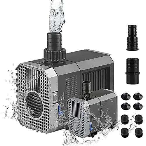 EXLECO Aquariumpumpe 500L/H 7W Tauchpumpen Mini Wasserpumpe Fontäne Pumpe | Filterpumpe klein Förderpumpe Ultra Leise Springbrunnen Pumpe mit 1,5M Kabel AC 220-240V für Aquarium Brunnen Steingarten