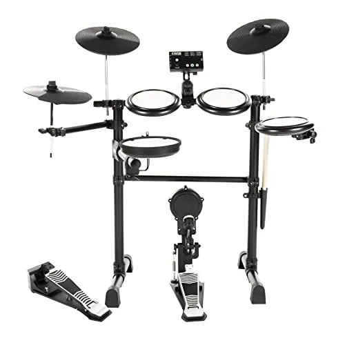 Fame DD-Lite Pro E-Drum Set - E-Drum Set mit 144 Sounds und Mesh-Pads, ideal für lautloses Üben zu jeder Tageszeit. Perfekt für Anfänger mit robusten Pads und umfassendem Zubehör.