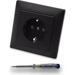 BBBlack SCHUKO Steckdose mit Kinderschutz in schwarz von Busch-Jaeger