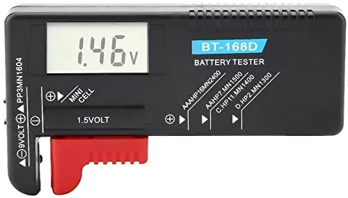 CAM2 Batterietester BT-168D Batterietester Digital für AA, AAA, C, D, 9V, 1,5V Batterien und Knopfzellenbatterien