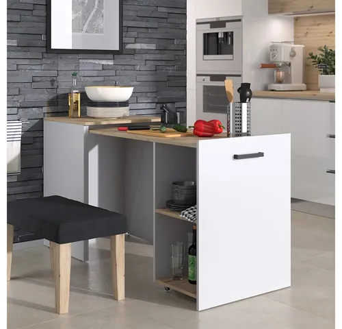 Vicco Esstisch Adam Greige Eiche 60 x 150,2 cm - Esstisch mit ausziehbarem Design, ideal für stilvolle Esszimmer und platzsparend für jede Wohnung.