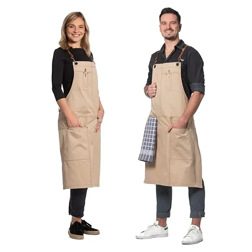 ZOLLNER Kochschürze 70 x 95 cm aus 100% Baumwolle - Hochwertige Kochschürze aus 100% Baumwolle, pflegeleicht und robust, ideal für stilvolles Kochen in Ihrer Küche.