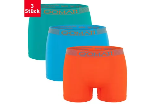 Gomati Boxershorts Herren Seamless Pants (3er Pack) Microfaser-Elasthan Boxershorts