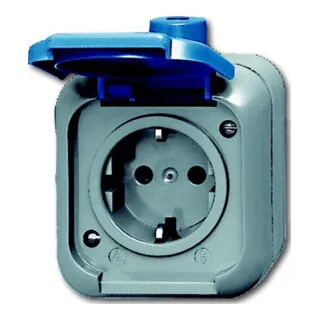 Busch-Jaeger 2300 EWSI SCHUKO-STECKDOSE AUFPUTZ - Schlagfestes Gehäuse, ideal für anspruchsvolle Umgebungen und hohe Sicherheit