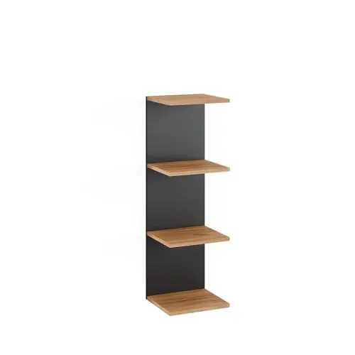 Vicco Bücherregal Paolo, Anthrazit/Goldkraft Eiche - Stilvolles Bücherregal in Anthrazit und Goldkraft Eiche, ideal für Wohnzimmer oder Schlafzimmer. Bringen Sie Ordnung und Eleganz in Ihr Zuhause mit einem echten Design-Highlight!