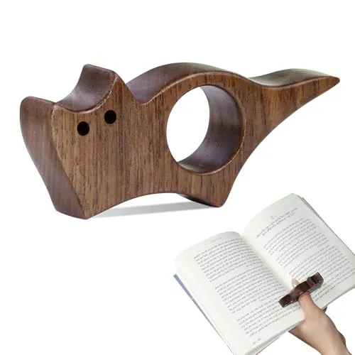 Buchseitenhalter mit Katzenmotiv,Buchklammer aus Glattem Holz,Buch Zubehör,Seitenhalter,Lesen Zubehör,Ideale Geschenke und Lesezubehör für Buchleser, Geschenke für Buchliebhaber und Literaturliebhaber