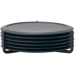 Zone Denmark Glasuntersetzer 6er-Set, schwarz - Platzsets aus robustem Metall und Silikon, schützen Ihren Tisch und setzen farbenfrohe Akzente auf der gedeckten Tafel.