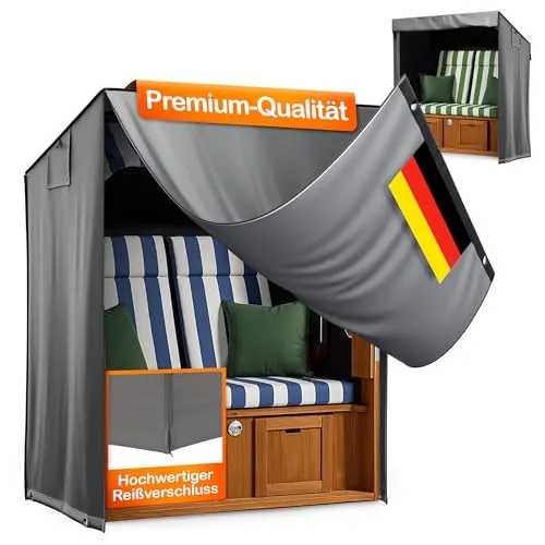 Jeto Strandkorb Schutzhülle Premium - Winterfest und UV beständig - 600D Oxford - für 120cm breit