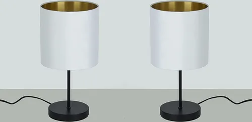 2er Set Tischleuchte *SOUL* - Stilvolle Beleuchtung für jeden Raum - Klassische Tischleuchten im 2er Set, modernes Design mit blendfreiem Stoffschirm in weiß-golden, ideal für gemütliche Atmosphäre in Wohnzimmer und Schlafzimmer.